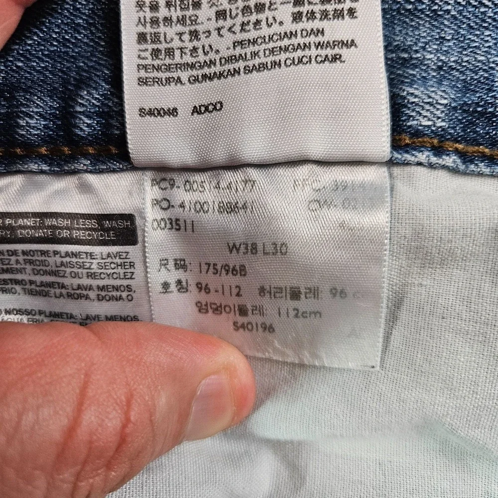 Levi's 514 Jeans Men 38 x30 Zip Fly‎ Medium Wash Blue Denim